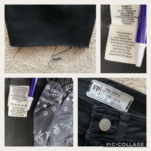 Free People W 24 So Chic Biker Shorts Raw Edge Fringe Hem - Picture 10 of 10